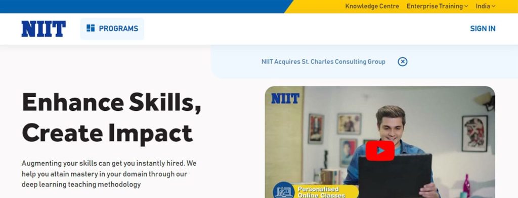eLearning Companies in India - NIIT
